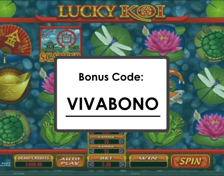 Lucky Koi Gira las 25 líneas de pago con apuestas desde $001 hasta $25